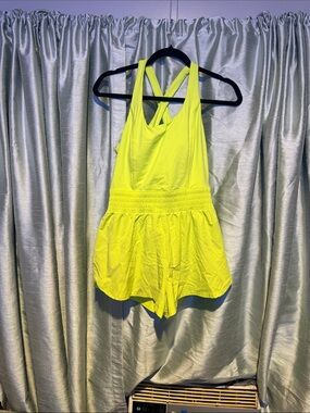 SO Neon Lime Cross-Back Romper
